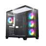 Acegeek Horizon Black Type C ATX Case, 7x RGB 120mm Fans, Dual Side Tempered Glass, 3x HDD Slots, Motherboard Supports Upto ATX, GPU Max Upto 410mm, Black